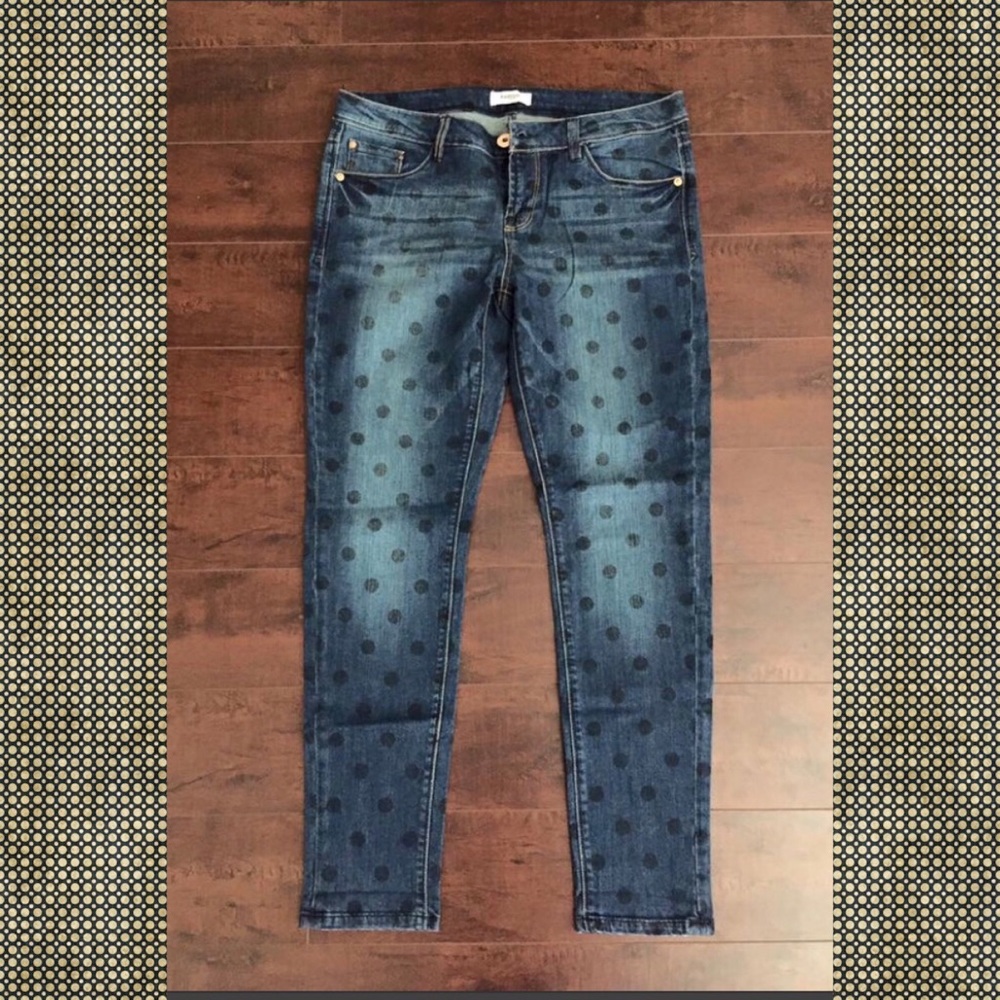 Kensie polka dot blue jeans, size 29